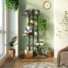 Meerveil Bookshelf, 5-Tier Floor Standing Bookcase, Asymmetrical Staggered Display Shelf, Plant Shelf, Industrial Style, for Living Room, Bedroom