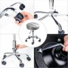 Leader Accessories Swivel Stool Round Rolling Stools Adjustable Work Stool with 5 Wheels Light Greyseat cushion 14