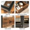 2Tier End Table  Nightstand with Drawer  Industrial Telephone Table  Bedside Table with Storage Shelf  Side Table Living Room Bedroom Office 40X4