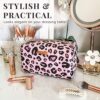 Makeup Bag  Small Cosmetic Organiser Toiletry Bag or Pencil Case  Travel Make Up Wash Bag for Women by Lily England Pink Leopard Print