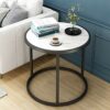 XWZJY Creative SideCoffeeDiningLampEnd Table for Balcony Living RoomRound MDF TopMetal Legs60 x 43 cm  x H