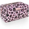 Makeup Bag  Small Cosmetic Organiser Toiletry Bag or Pencil Case  Travel Make Up Wash Bag for Women by Lily England Pink Leopard Print