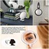 5Inch,20X Magnifying Mirror, Two Sided Mirror, 20X/1X Magnification, Folding Makeup Mirror with Handheld/Stand,Use for Makeup Application, Tweezi