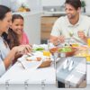 PAXCOO Table Cloth Clips, 30 Pieces Stainless Steel Table Cover Clamps for Indoor & Outdoor Tables Use, Adjustable Table Cloth Holders for Picnic