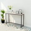 MUYUANSU Tall Sofa Side Tables Compact Console Table Modern Entryway Table with Wooden Top Iron StandHallway Table for Living Room DecorSize106
