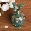 YU FENG Vintage Glass Perfume Bottle with Green Butterfly Empty Refillable Decorative Fragrance Bottle