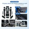 LUWU Compatible with Nissan Qashqai J11 SUV 2018-2022 2023 UK Car Mats Centre Console Armrest,Non-Slip Mats for Rubber Mats,Cup Holder,Door Seam,