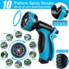 Expandable Garden Hose Pipe 15m 50ft, Hosepipes for Garden Flexible Garden Hose with 10 Function Spray Gun, 3/4" 1/2" Connector, Expanding Water