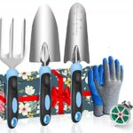 homchen Garden Tools with Safety Work Gloves, Gardening Gifts Set for Men Women Garden Lovers