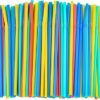 HOXE Pack of 100 Flexible Reusable Straws Drinking Party Straws Set for Kids and Adults Bendable Drinking Straws Multi Colored Bendable Straws fo