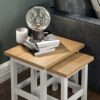 Vida Designs Arlington Nest of 2 Tables Side End Modern Table Set MDF Square Furniture White