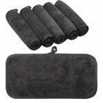KinHwa Reusable Makeup Remover Cloth Microfibre Face Cleansing Cloths Ultra Soft Washcloths with Water Only 6inchx12inch 6 Pack Dark Grey