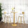 Stable High Marble Table Modern Round Bistro Cocktail Table with Solid Metal Frame Suitable for Living Room Canteen Coffee Shop Easy to Assemble