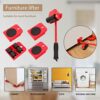 Furniture Mover by ONEON  17CM Steel TriDolly 3 Wheels Furniture Dolly for Moving 327KG Max Load Capacity 4 Pack  Subsidiary Furniture Lifter Set
