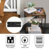 smusei Nightstands Set of 2 Bedroom Small End Tables with Charging Station for Small Spaces 2 Tier Farmhouse Night Stands Bedside Tables with Sto