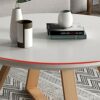 Table XIAOYAN Set of 2 Coffee Wooden Round Multifunction for Living Room Small Unit  White