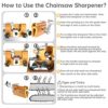MIRWORK Chainsaw Sharpener, Chainsaw Chain Sharpening Jig Hand Cranked, Portable Chainsaw Chain Sharpener Kit for Sharpening 1/4 inch and 3/8 inc