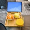 NAVREX Couch Arm Tray Table for Wide Couches Coffee Table Tray for Eating and Drink Sofa Armrest TV Tray Table with 360 Rotating Phone Bracket Gi