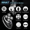 Electric Razor for Men ElectriBrite Bald Head Shaver Rotary Cordless Nose Hair Beard Trimmer Clippers Facial Cleansing Brush Waterproof USB Recha