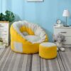 LDIW Bean Bag Chair Cover No Filler for Kids and Adults Premium Cotton Canvas sofa with Zipper Sack Bean Bag Memory Foam Beanbag Replacement Cove