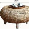 HIZLJJ Furniture Rustic Farmhouse Round Wood Coffee Accent Table Living Room Tatami Coffee Floor Balcony Double Coffee Tables