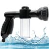 Garden Hose Spray Gun, Adjustable Foam Spray Gun with Soap Dispenser, 8 Patterns High-Pressure Sprayer with Reservoir for Lawn/Garden Watering Ca
