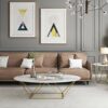 End Tables Modern Marble End Table Oval Sofa Side Table for Small Apartment Living Room Bedside Coffee Table Easy Assembly Size  1005045cm