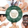 PraNaturals 100 Organic Raw African Black Soap 200g Ethically Sourced and Handcrafted in Ghana For All Skin Types Detoxifying and AntiAgeing All