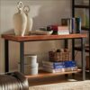 Solid Wood Console Table Narrow Long Table Retro Sofa Table with 2 Shelves Entrance Storage Tables for Living Room Kitchen HallwaySize60  30  80C