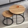 NXYJD 2pcs Nordic Coffee Table 2 in 1 Round Combination Office Tea Table Modern Home Sofa Side Table Living Room