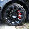 WZRAXJ Break Caliper Cover Fit for 2020 2021 2022 Tesla Model Y Accessories Wheel Size 19 inch 20 inch Red Caliper Protector Improved Model (Not