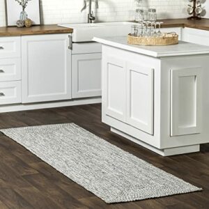 nuLOOM Wynn Braided IndoorOutdoor Runner Rug 2 6 x 10 Light GreySalt and Pepper