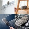 Extendable Feather Duster, Microfiber Dusters for Cleaning Ceilings Fan, 250CM Extension Pole flexible to Reach Cobwebs, Washable Duster for Furn