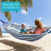 MOSFiATA 285x155cm Hammock with Spreader Bars, Camping Hammock Outdoor, with Thickened Durable Canvas Fabric and Sturdy Metal Knot, 550 lb Load C