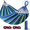 MOSFiATA 285x155cm Hammock with Spreader Bars, Camping Hammock Outdoor, with Thickened Durable Canvas Fabric and Sturdy Metal Knot, 550 lb Load C