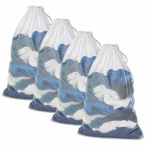 DoGeek Mesh Laundry Bag  White Wash Bag  Washing Bags for Washing Machine Large Laundry bags Laundry Net Size60 x90cm 4 pcs White