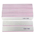 Lofuanna 15 Pack Nail File Set Professional Square Nail File 100180 Grit Double Sided Emery Board for Acrylic NailsNatural NailsNail File Manicur
