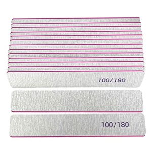 Lofuanna 15 Pack Nail File Set Professional Square Nail File 100180 Grit Double Sided Emery Board for Acrylic NailsNatural NailsNail File Manicur
