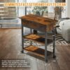 ORGXpert Lift Top End Table with Charging Station Mobilizable Narrow Side Table with Storage Shelf and USB Ports  Power Outlets Vintage Nightstan