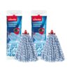 Vileda SuperMocio Microfibre and Cotton Refill, Pack of 2 SuperMocio Microfibre and Cotton Mop Head Replacements, Fits all SuperMocio Mops, Authe