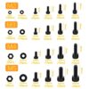 huruirui M2 M3 M4 M5 Nuts and Bolts Washers Assorted Set, Black Hex Socket Head Cap Screws Bolts and Nuts Kit 945pcs, Thread Machine Hex Bolt Set