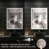 furduzz IL-02-70 Bathroom LED Mirror, 700x500mm Illuminated Backlit Bathroom Mirror with LED Light,Wall Mounted Vanity Mirror with 3 Color Light