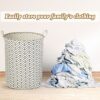 LessMo 2Pcs 19.7" Laundry Hamper, Collapsible Storage Basket With Easy Carry Handles, Waterproof Round Cotton Linen, for Baby Products, Toys, Bed