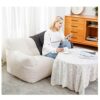 PHASFBJ Sofa Lazy Sack Bean Bag Chair Cover with Footstool Cover  Comfortable Pillowcase Does not Contain Filler Giant Bean Bag Sofa for Two peop