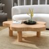NA Modern Solid Wood Coffee Table Low Table Living Room Center Table Small Apartment Side Table Black White Table Color  A Size