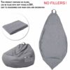 miuline Large Bean Bag Chair Sofa Couch Cover Without Filler Cover Only Lazy Lounger High Back Bean Bag Chair With Three Side Pockets for Adults