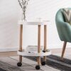 MKJLSD TablesCoffee Table Side Table Nightstand Corner Table Solid DoubleDecker Round Side Living Room Sofa Side Table Mobile