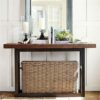 Solid Wood Console Table Narrow Long Table Retro Sofa Table with 2 Shelves Entrance Storage Tables for Living Room Kitchen HallwaySize60  30  80C