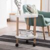 MKJLSD TablesCoffee Table Side Table Nightstand Corner Table Solid DoubleDecker Round Side Living Room Sofa Side Table Mobile