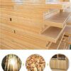 Wood Small CoffeeTable 2 Tiers LivingRoom End Table Modern Industrial Nightstands Round Sofa Side Desk Suitable for LivingroomBedroom Size  50505